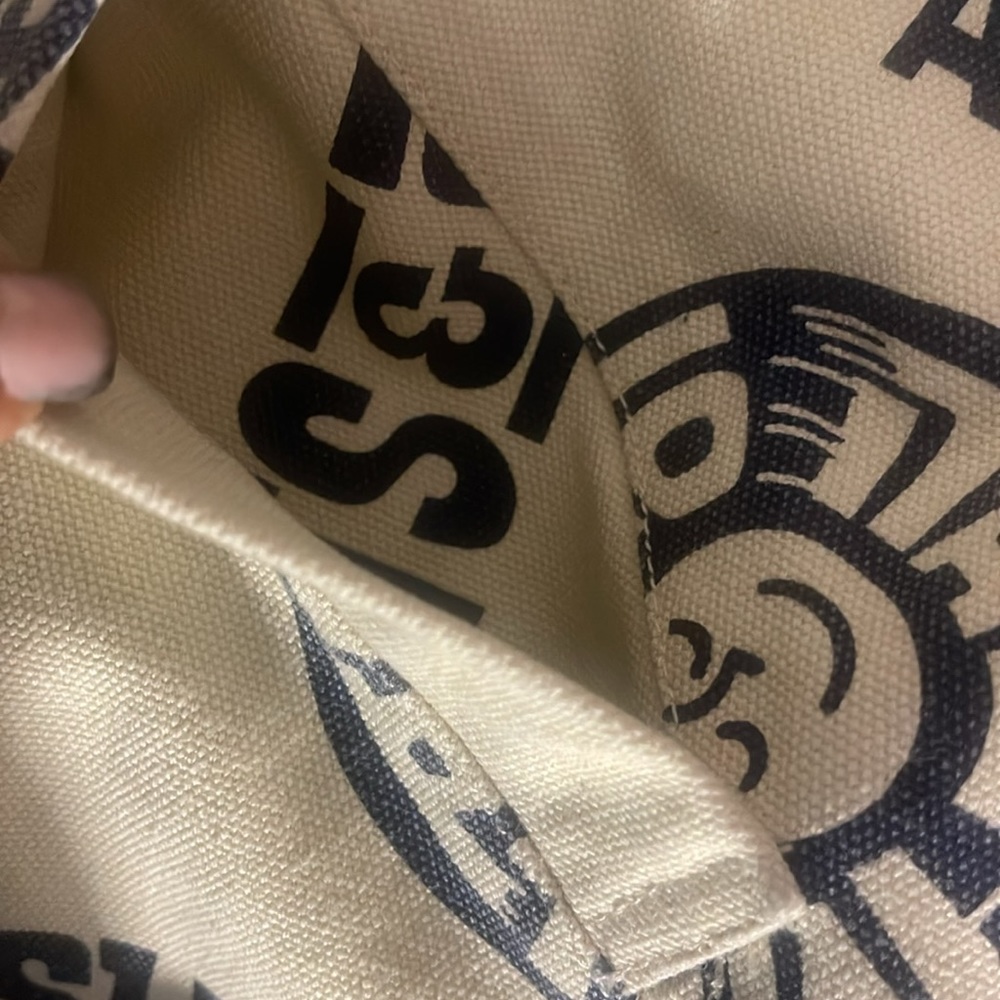 NWT Deus Ex Machina Men’s M Cream/Black Jacket Zip Close Denim Text Pattern Logo - Picture 5 of 10